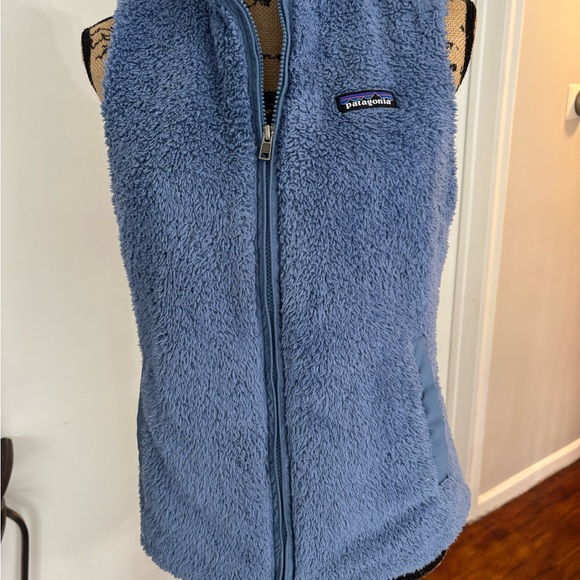 patagonia fleece Los Gatos‎ Vest Women Medium Blue Light Navy Warm Soft Pockets - Picture 3 of 10